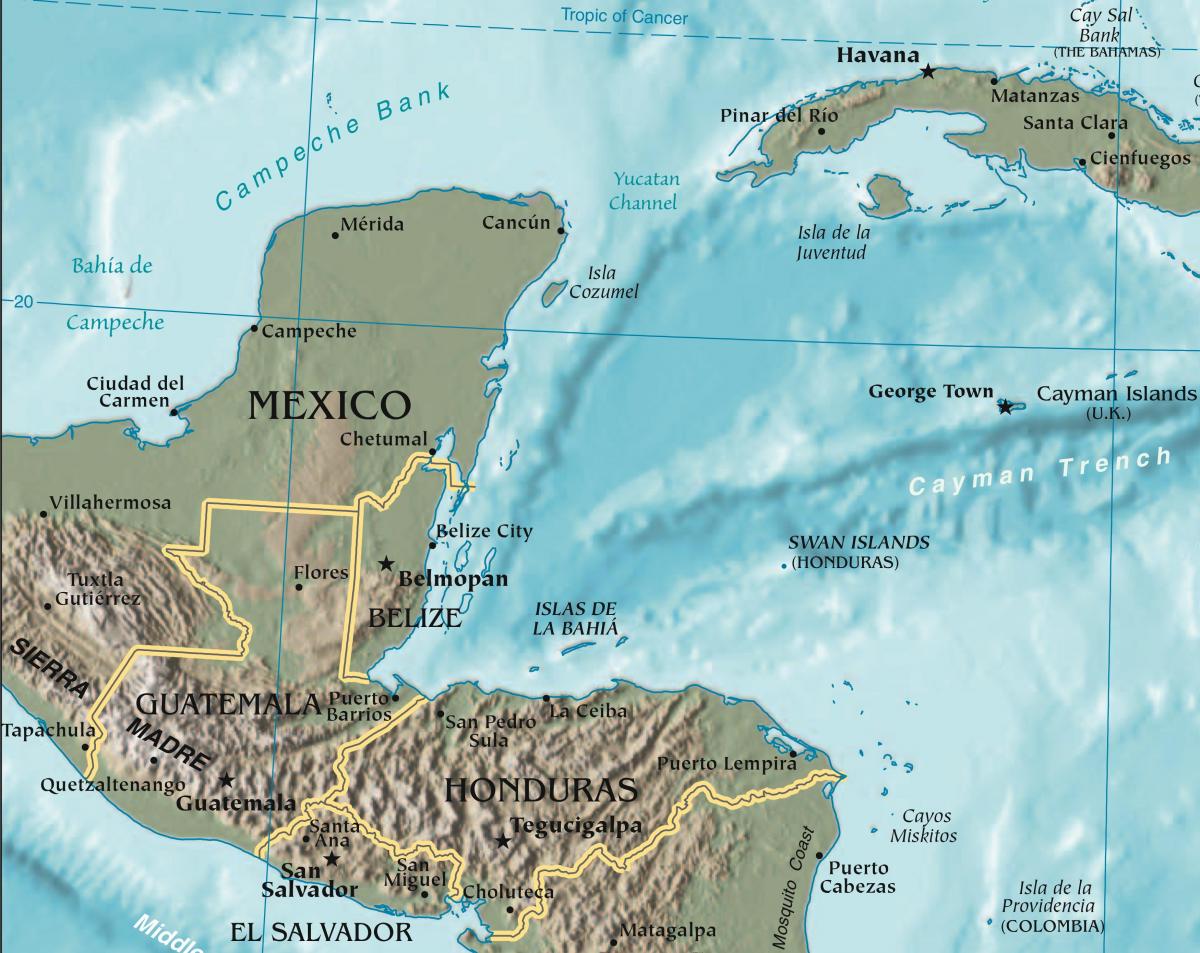 نقشہ کی خلیج ہونڈوراس