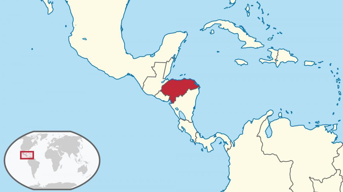 ہونڈوراس کے مقام پر دنیا کے نقشے