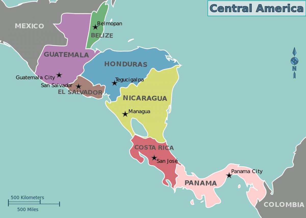 نقشہ کے ہونڈوراس وسطی امریکہ کا نقشہ
