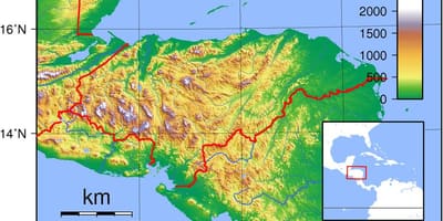نقشہ کے ہونڈوراس topographic