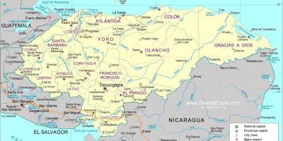 نقشہ کے سیاسی نقشے کی ہونڈوراس