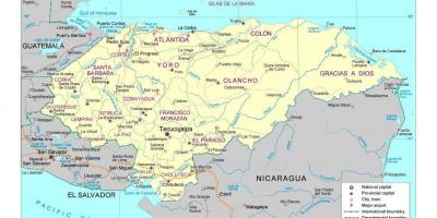 ہونڈوراس کے ساتھ نقشہ شہروں